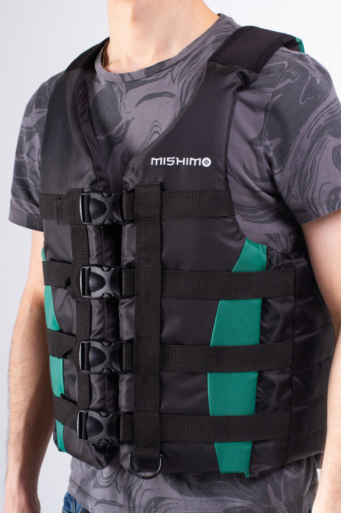 Жилет спасательный MISHIMO PRO Премиум качества Черно-зеленый в Ханты-Мансийске
