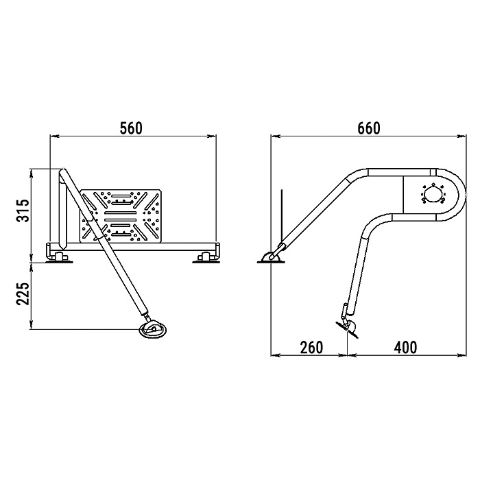 Стойка рулевая с креплением на баллон надувной лодки 25мм в Ханты-Мансийске