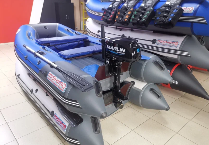 КОМПЛЕКТ ЛОДКА MISHIMO LITE 315 + МОТОР 5л.с в Ханты-Мансийске