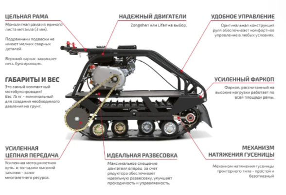 Мотобуксировщик НОРКА 380 MINI 9 л.с. в Ханты-Мансийске