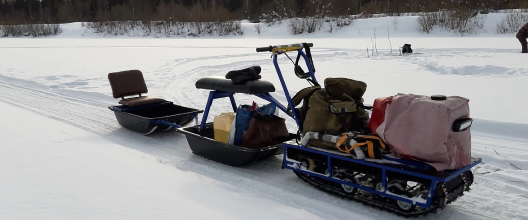 Мотобуксировщик Альбатрос-L 9 с фарой в Ханты-Мансийске