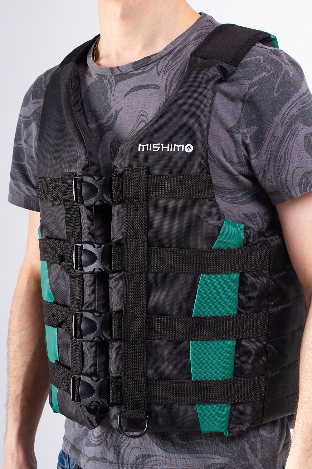 Жилет спасательный MISHIMO PRO Премиум качества Черно-зеленый в Ханты-Мансийске