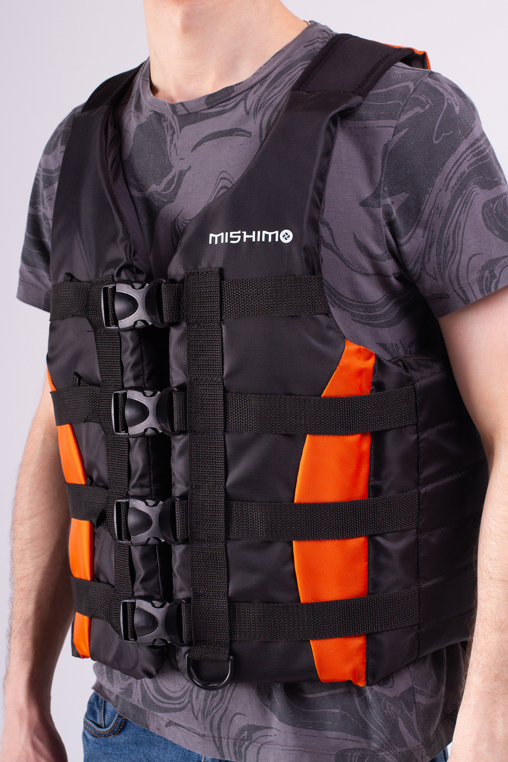 Жилет спасательный MISHIMO PRO Премиум качества Черно-оранжевый в Ханты-Мансийске