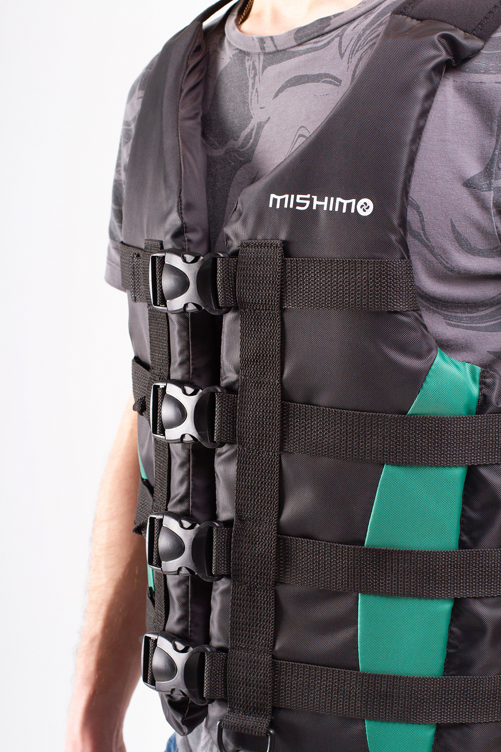 Жилет спасательный MISHIMO PRO Премиум качества Черно-зеленый в Ханты-Мансийске