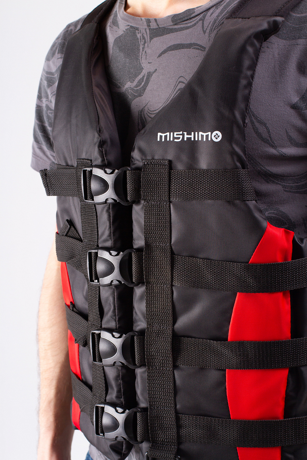 Жилет спасательный MISHIMO PRO Премиум качества Черно-красный в Ханты-Мансийске