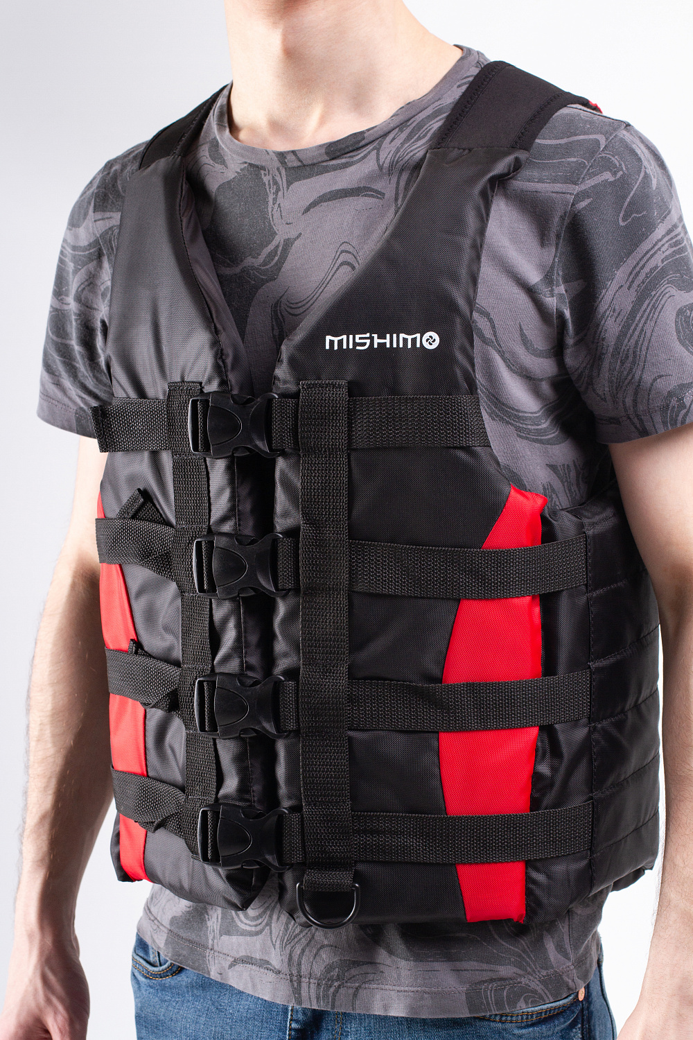 Жилет спасательный MISHIMO PRO Премиум качества Черно-красный в Ханты-Мансийске